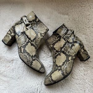 NewbarK Sabrina Python Ankle Boots Heels 8.5